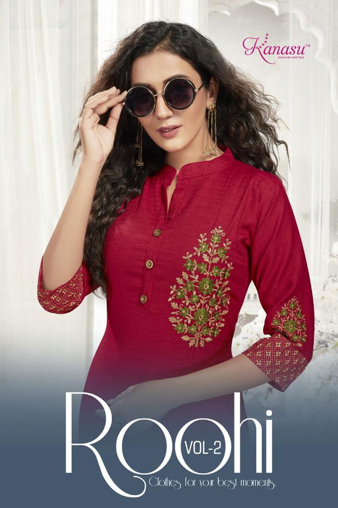 Kanasu Roohi 2 Rayon Fancy Wear Designer Latest Kurti Collection